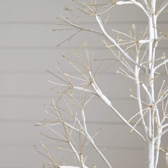 6-ft Pre-Lit Artificial White Starburst Tree with 1680 Fairy Warm White LED Lights - SKU #T5412 - 2