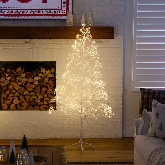 6-ft Pre-Lit Artificial White Starburst Tree with 1680 Fairy Warm White LED Lights - SKU #T5412 - 7