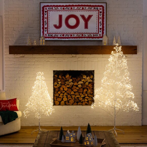 6-ft Pre-Lit Artificial White Starburst Tree with 1680 Fairy Warm White LED Lights - SKU #T5412 - 8