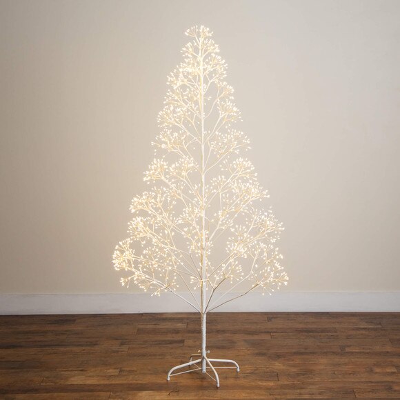 6-ft Pre-Lit Artificial White Starburst Tree with 1680 Fairy Warm White LED Lights - SKU #T5412 - 10