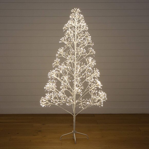 6-ft Pre-Lit Artificial White Starburst Tree with 1680 Fairy Warm White LED Lights - SKU #T5412 - 12