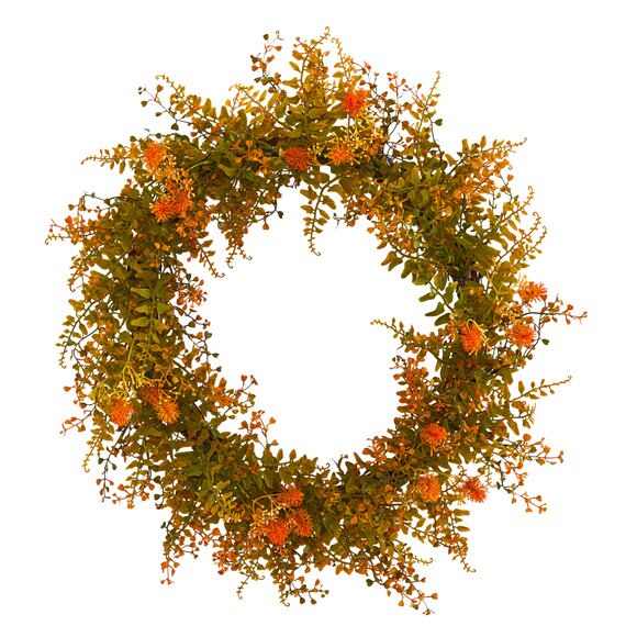 21 Autumn Fern Artificial Wreath - SKU #W1127