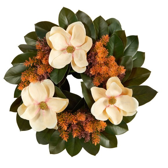 24 Magnolia Artificial Wreath - SKU #W1148