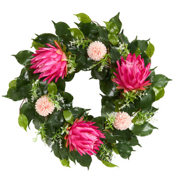 24 Protea Artificial Wreath - SKU #W1152