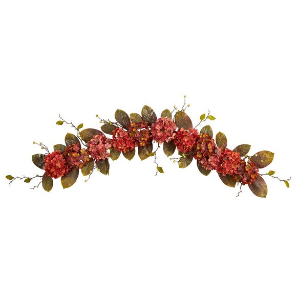 6 Fall Hydrangea and Berry Artificial Autumn Garland - SKU #W1227