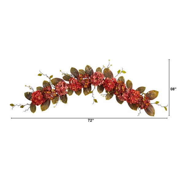 6 Fall Hydrangea and Berry Artificial Autumn Garland - SKU #W1227 - 1