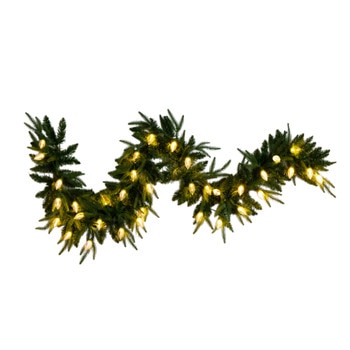 6-ft Pre-Lit Artificial Luxembourg Pine Christmas Garland with 35 Multicolored Traditional Bulb LED Lights - SKU #W1384
