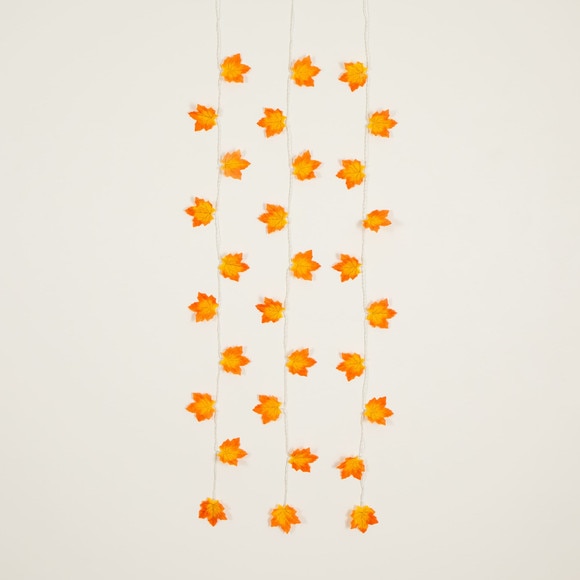 5-ft Pre-Lit Autumn Maple Leaf Artificial Fall Garland with 10 Warm White LED String Lights - Set of 3 - SKU #W1388 - 6