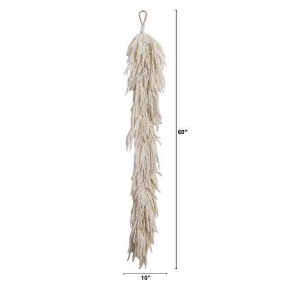 5-ft Artificial Real Touch White Norfolk Island Pine Garland with Natural Look - SKU #W1404 - 1