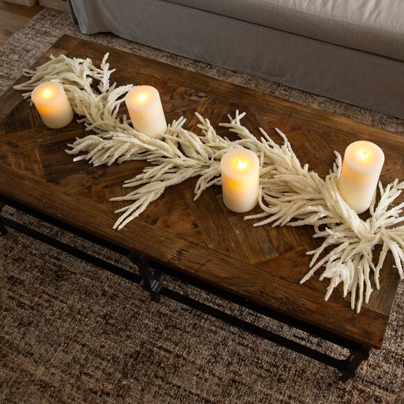 5-ft Artificial Real Touch White Norfolk Island Pine Garland with Natural Look - SKU #W1404 - 8